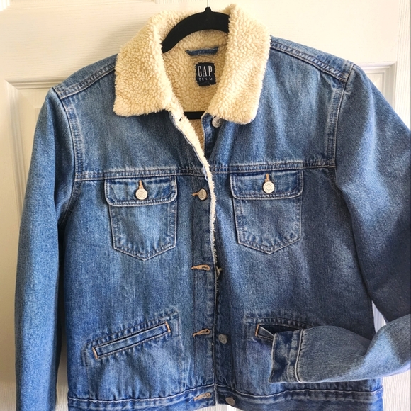 GAP Jackets & Coats Gap Sherpa Icon Denim Jacket Size Medium Poshmark